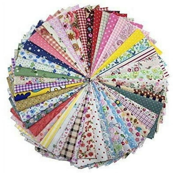100 Pieces 6'' x 6''100% Printed Cotton Quilting Fabric Patchwork Precut Fabric Quilt Squares DIY Sewing Quarter Bundle Fabric for DIY Craft Embellishment Sewing Scrapbooking Quilting