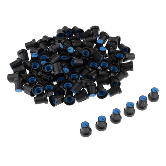 100 Pieces 6mm Potentiometer Control Volume Knobs Blue