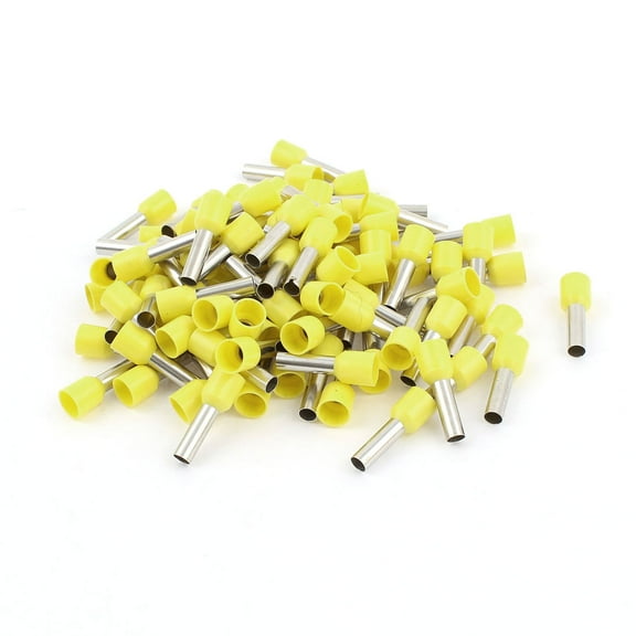 100 Pieces 6mm2 Crimp Cord Wire End Terminal Bootlace Ferrule Connector Yellow