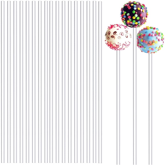 100 Pieces Acrylic Lollipop Sticks,Bexikou 10 inch Clear Acrylic Rods for DIY Crafts,1/8 Inch Diameter Clear Acrylic Rods Reusable Cake Topper Sticks for Making Lollipops Candy Chocolates Cookies