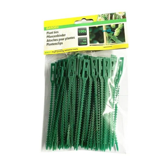 100 Pieces Adjustable Plastic Garden Ties Green for Supporting Trees Shrubs and Organizing