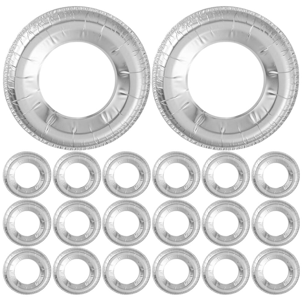 100 Pieces Aluminum Foil Gas Stove Burner Liners Round Stove Burner