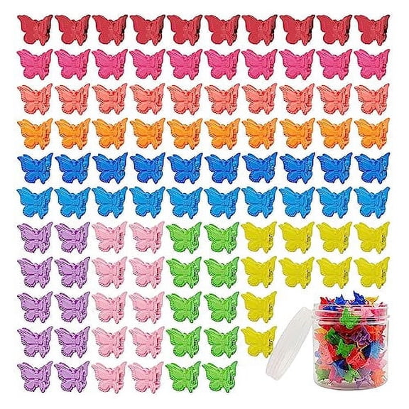 100 Pieces Assorted Color Butterfly Hair Clips,Beautiful Mini Butterfly Hair Clips Hair Accessories for Women and Girls (Matte Colors)