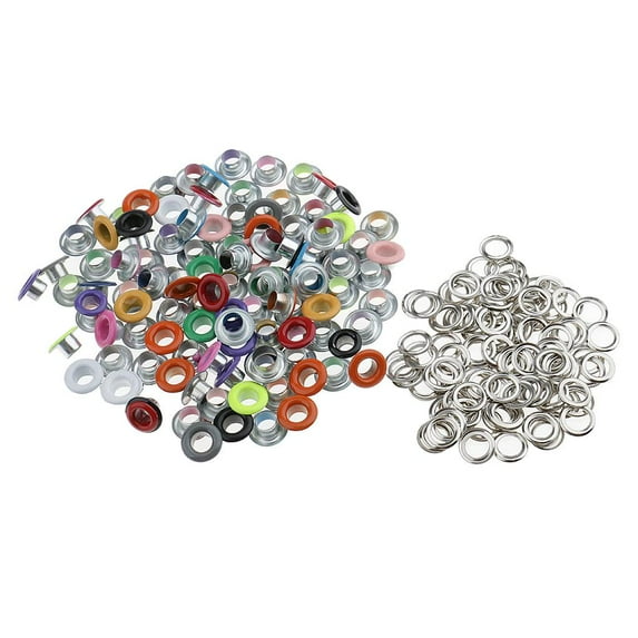 100 Pieces Assorted Color Metal Eyelets Buckle Rivets for Leathercraft Scrapbooking DIY Crafts 5mm