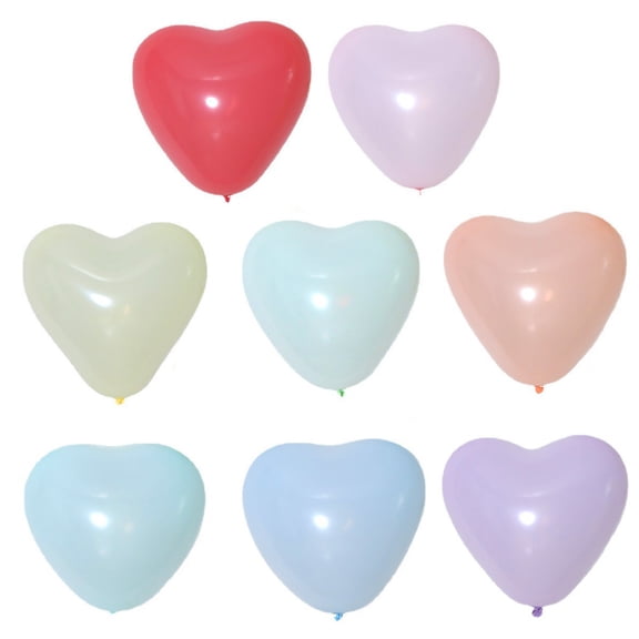 100 Pieces Balloons 10" Heart Shaped Latex Balloons for Birthday Wedding Party