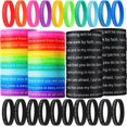 100 Pieces Bible Verse Bracelets Bulk Silicone Christian Scripture