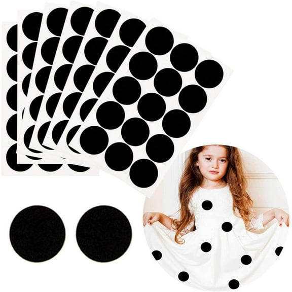 100+ Pieces Black Adhesive Felt Circles, Black Self-Adhesive Felt Sticker for Halloween DIY Projects, Professional Craft Finishing (1.5 Inch)