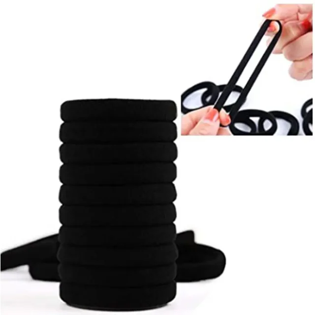 100 Pieces Black Hair Ties, Black Hair Tie Soft Elastic Hair Bobbles