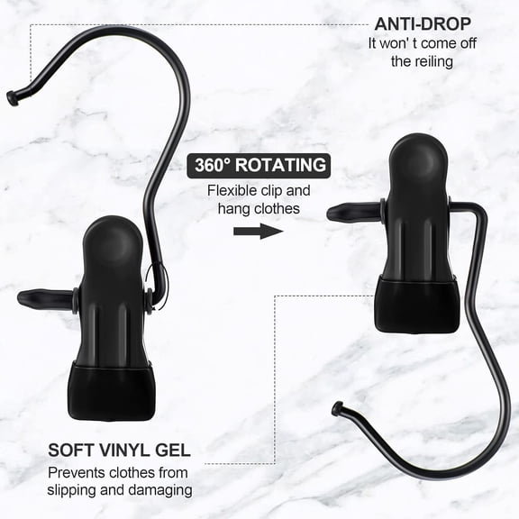 100 Pieces Boot Hangers for Closet Laundry Hooks Hanging Clips Boot Hangers Holder Travel Home Space Saving for Clothes Hats Towels Single Organizer Clamps(Electrophoresis Black)