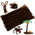 100 Pieces Brown Pipe Cleaners, Craft Chenille Stems for Kids Arts and