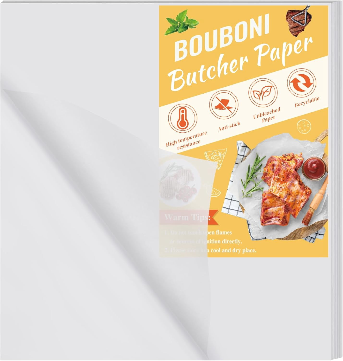 100 Pieces Butcher Paper for Sublimation 15 x inch Disposable No Wax Sheets Precut Square Meat Wrapping Heat Press Art Project