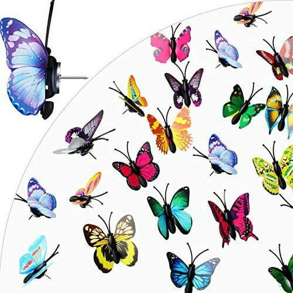 100 Pieces Butterfly Push Pins Photo Map Pins Thumb Tacks for Photos Wall, Bulletin Board, Cork Boards (Random Pattern)