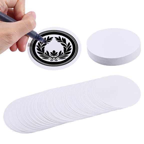 100 Pieces Button Badge Blank Paper Button Making Supplies 7cm/2.76inch Round Badge Button Maker Supplies DIY Pattern Painting Fitments Craft