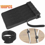 100 Pieces Cable Ties, Cable Ties, Reusable Cable Storage Straps and Fixing Cords, Hook and Loop, Black