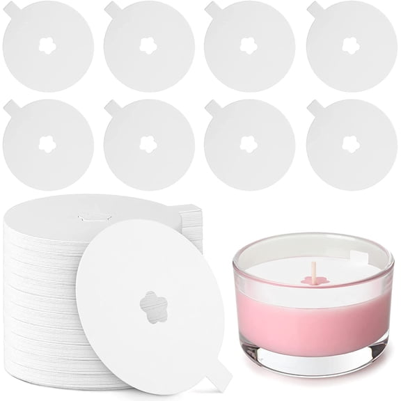100 Pieces Candle Dust Protectors Paper Candle Lids Drip Protectors Vigil Supplies for Craft Making Dust Protection, 2.75 Inch, White
