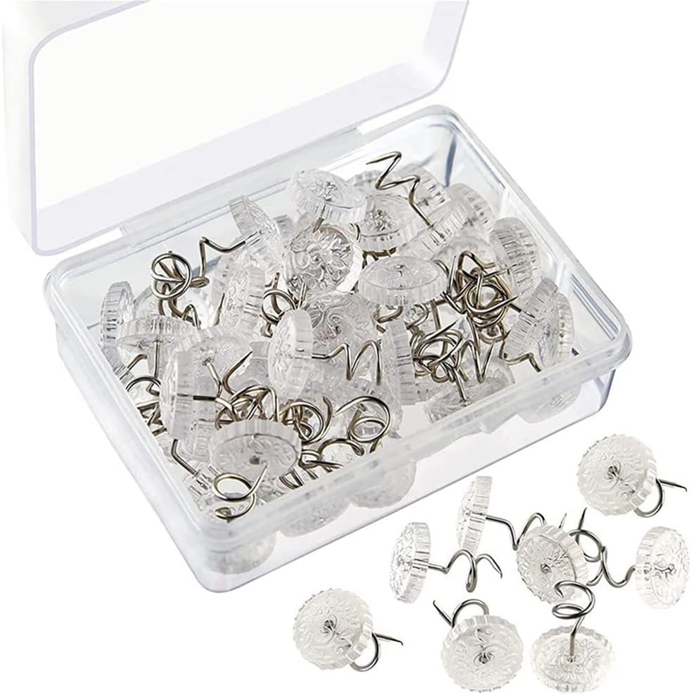 100 Pieces Clear Heads Twist Pins,DIY Upholstery Twist Pins,Anti Walk
