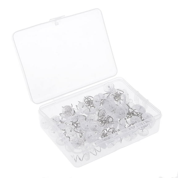 100 Pieces Clear Round Head Upholstery Spiral Nail Studs Furniture Sofa Tack Pins Hardware Fix Fasteners