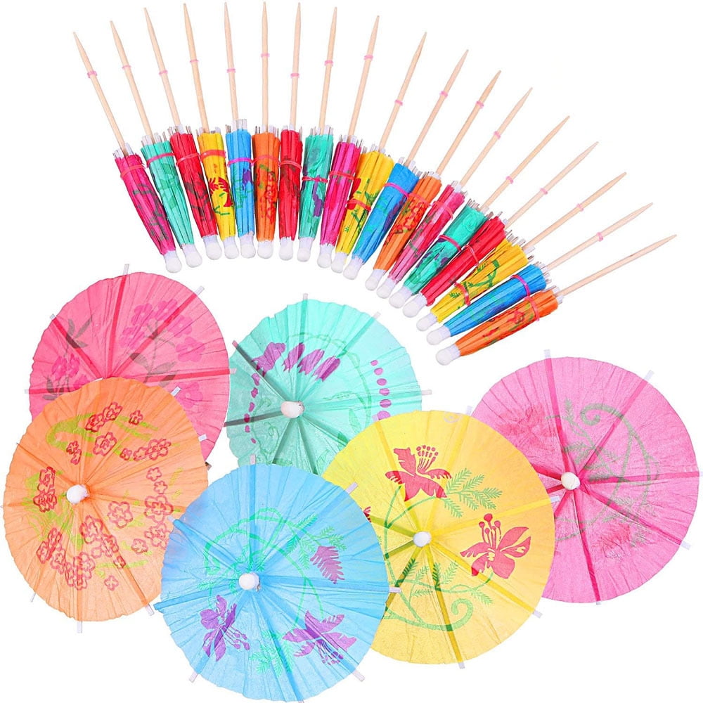 100 Pieces Cocktail Umbrella Picks Drink Picks Cocktail Parasols ...