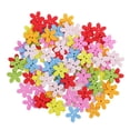 thumbnail image 1 of 100 Pieces Colorful Decorative Flower Flatback Wooden Buttons 2 Holes Sewing Craft Scrapbooking Card, 1 of 9
