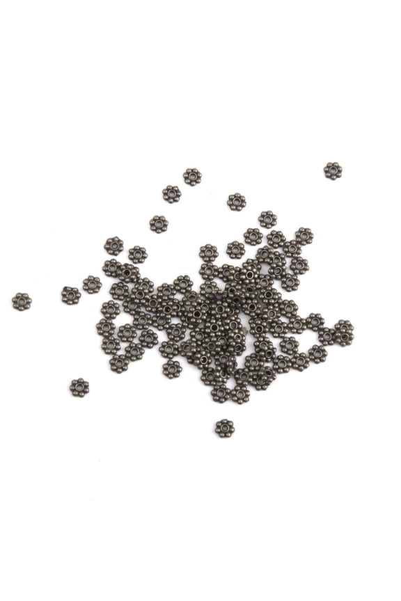 100 Pieces DIY Bracelets Components Daisy Flower Spacer Beads Charms Findings , 4mm