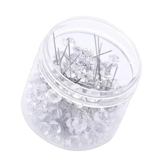100 Pieces Diamante Pins Flower Pins Corsages Pins Diamond Wedding Bouquet Boutonnieres Floral Bouquet Pins Comes with a Storage 52mm