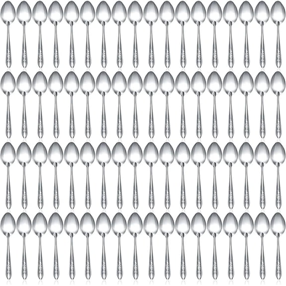 100 Pieces Dinner Spoons Set 6.69 Inches Silverware Spoons Bulk Stainless Ste...