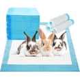 thumbnail image 1 of 100 Pieces Disposable Pee Pads for Rabbit,17.72"x12.99" Rabbits Toilet/Potty Training Pads Super Absorbent Puppy Cage Liners for Chinchillas Guinea Pigs Hamsters Cats Small Animals, 1 of 6
