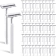 thumbnail image 1 of 100 Pieces Disposable Razors Bulk for Women Individually Wrapped Twin Blades Shaving Razor Safety Hotel Guest House Travel Home Use Portable, White, 1 of 4