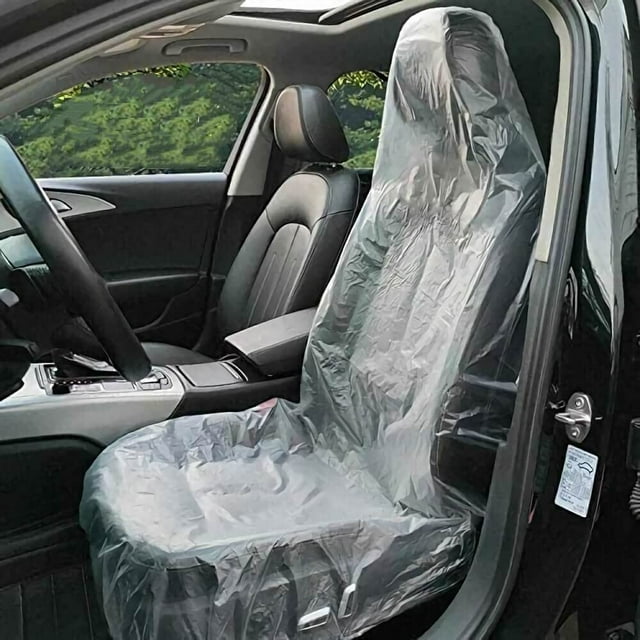 100 Pieces Disposable Seat Covers, Car Disposable Universal Plastic