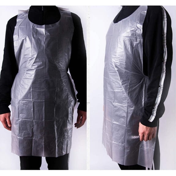 100 Pieces Disposable White Plastic/Poly Apron 39 inches x 24 inches Perfect for Cooking and Arts n' Crafts