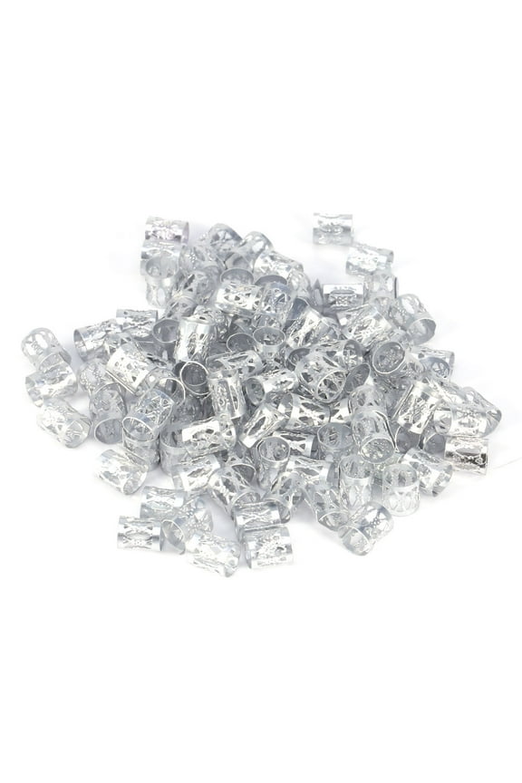 100 Pieces Dreadlocks Metal Hair Cuffs Hair Braiding Beads Filigree Hair Accessory