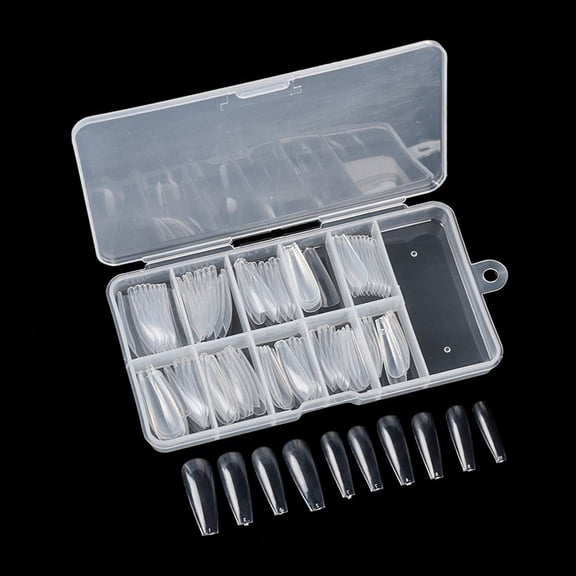 100 Pieces Dual Nail Forms Set Gel Nail Mold Extension Forms Coffin Nail Gel Forms for Acrylic UV Nails Clear