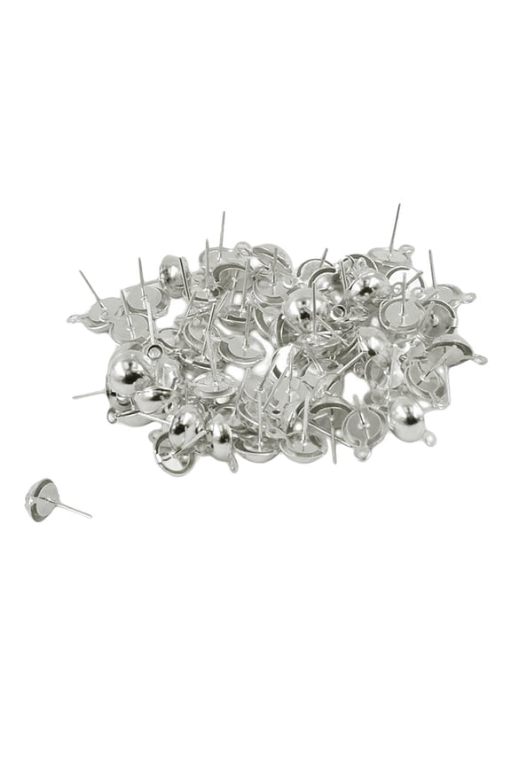 100 Pieces Ear Stud Earrings Blank Base Cabochon Setting Earring Findings - , as described