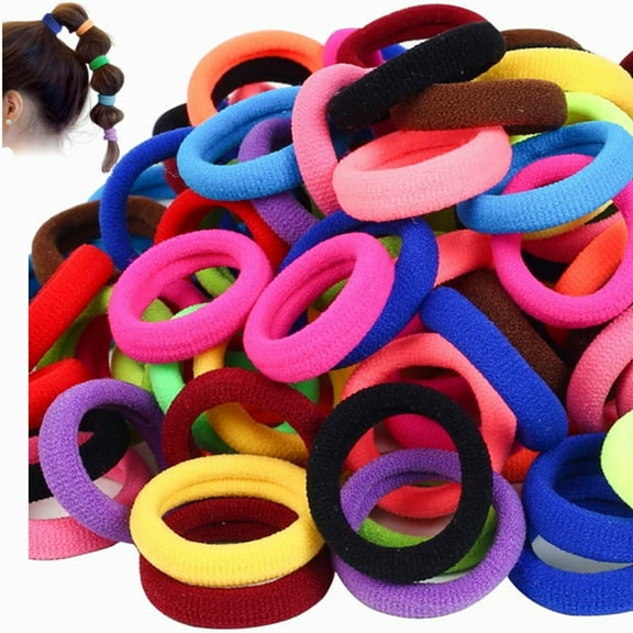 Artrylin 100 Pieces Elastic Hair Ties,Baby Hair Ties,Mini Hair Bands Rubber Bands Colored Girls Ponytail Holders,Cotton Hair Ties for Baby Kids,Colorful