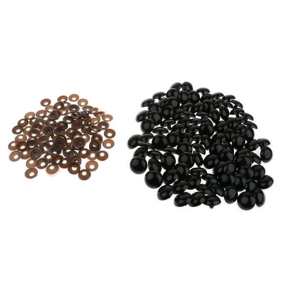 100 Pieces Eyes with Backs for Dolls DIY Making 18mm