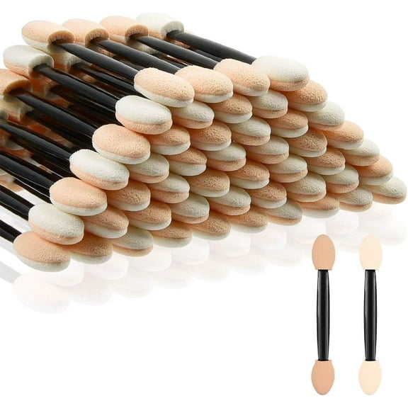 100 Pieces Eyeshadow Brushes, Sponge Eyeshadow Applicators, Disposable Eye Shadow Brush, Eyeshadow Sponge Brush, Eye Makeup Brushes, Makeup Tools for All Women
