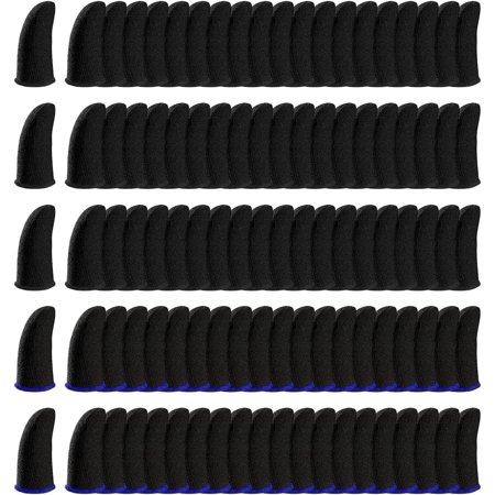100 Pieces Finger Sleeves for Gaming, Thumb Mobile Gaming Controller, Anti-Sweat Breathable Seamless Touchscreen Cover PUBG, League of Legend, Rules Survival, Knives Out, Fortnine