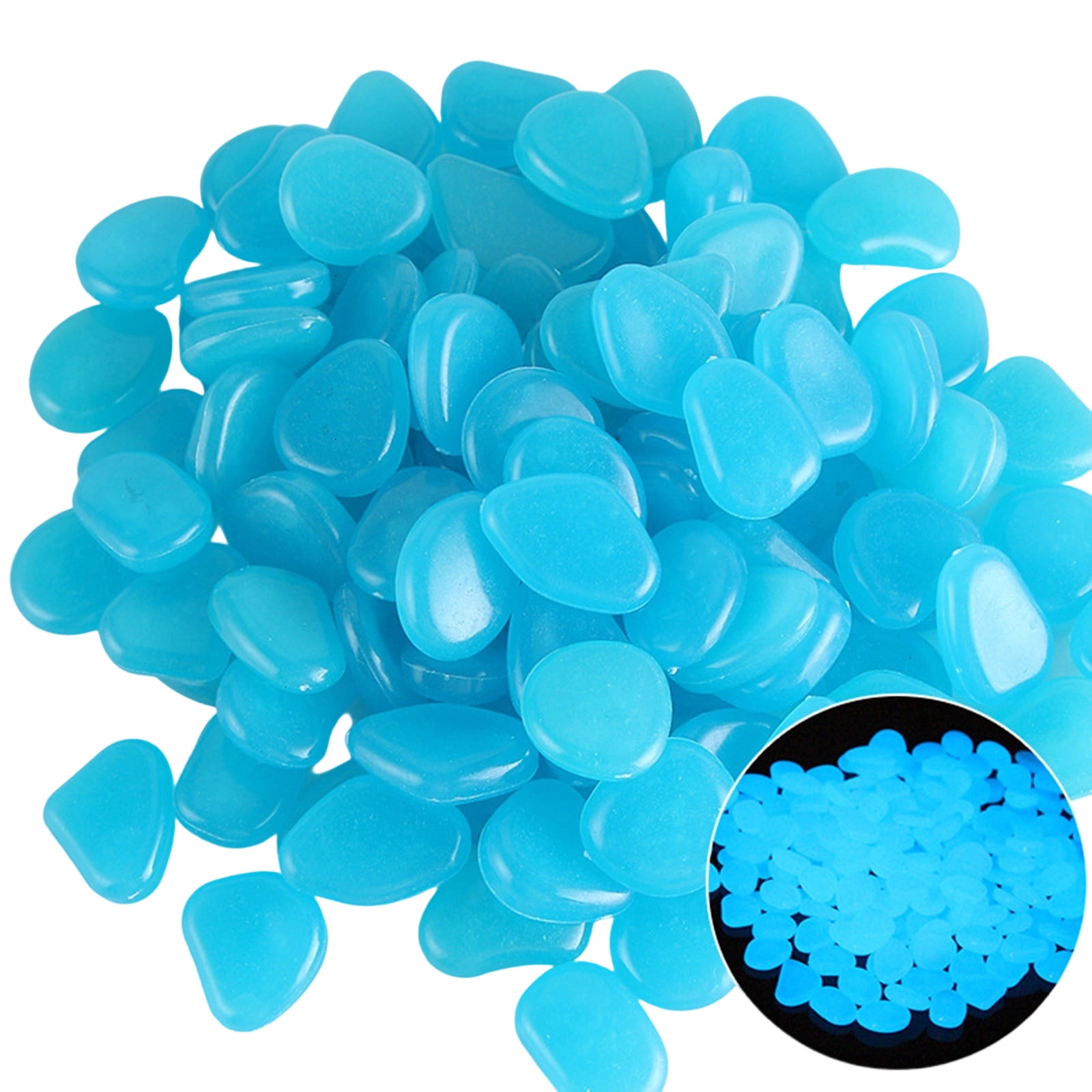 Picture Idea: 100 Pieces Glowing River Rocks Resin Decorative Stones For Potted