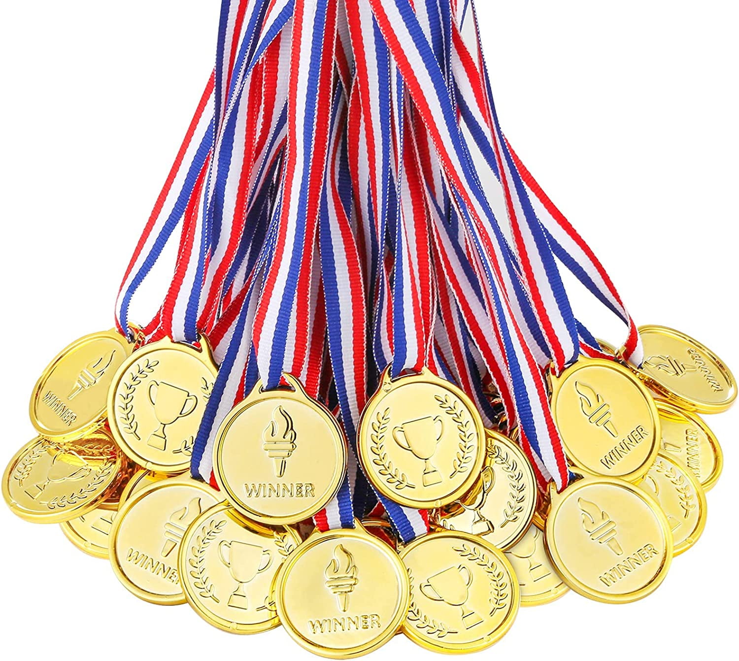 100 Pieces Gold Medals for Kids Medals for Awards Plastic Winner Award