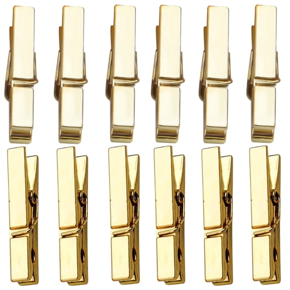 100 Pieces Gold Mini Plastic Clips, Utility Photo Clips Paper Peg Clothes Line Clips - 3.5 x 0.5 x 0.7cm