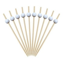 100 Pieces Golf Themed Cocktail Picks, 4.72 Inch Long Bamboo Toothpicks, Sports Decorative Skewers For Appetizers Cocktails Party Garnish