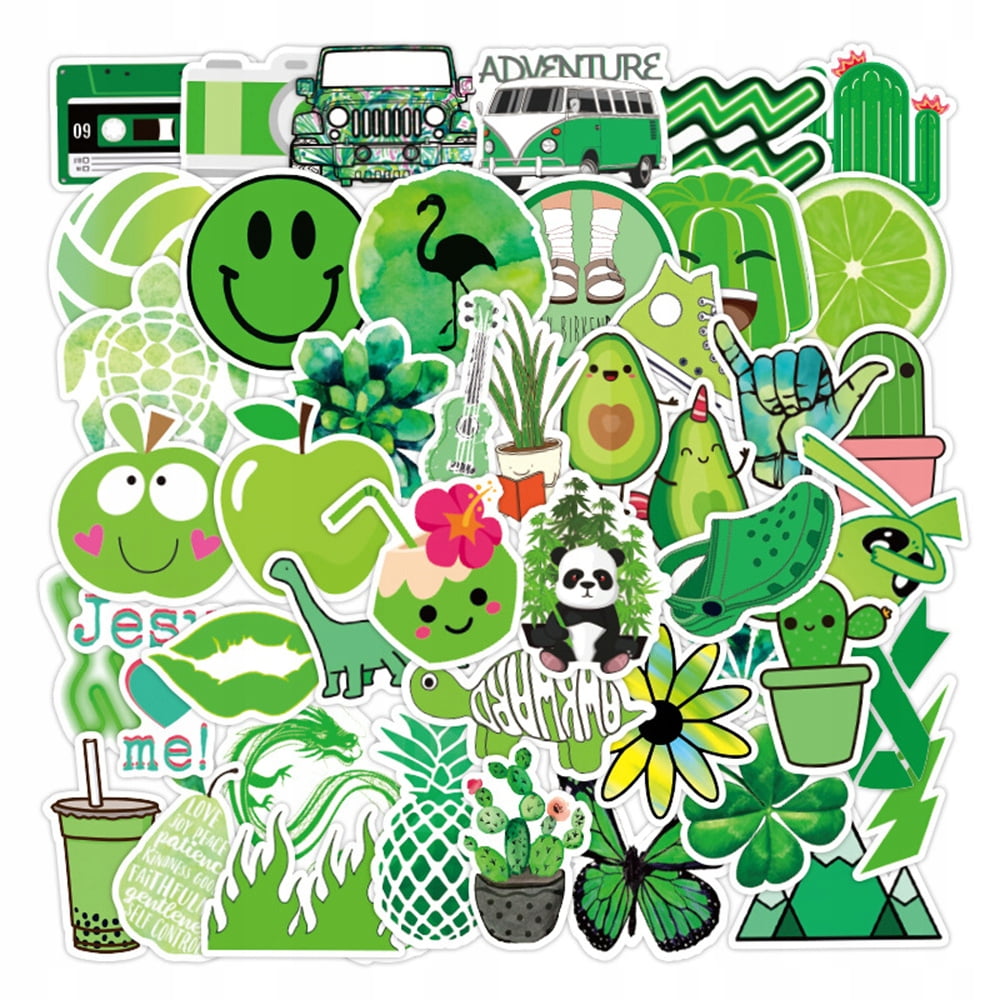 100 Pieces Green Graffiti Stickers Without Tampering Lol8301