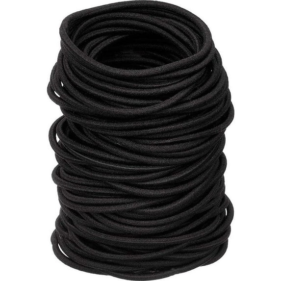 100 Pieces Hair Elastics Hair Ties Ponytail Holders Hair Bands (5 x 0.4 cm, Black)