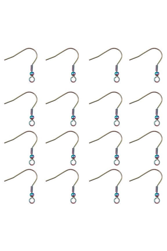 100 Pieces Hypo-allergenic Earring Hooks Ear Wires Stainless Steel Earring Hooks 0.7mm Pin Ear Wire with Loop Metal Earring Hook Findings
