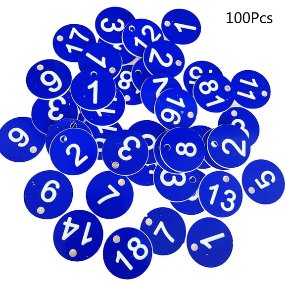 100 Pieces ID Number Tags Round ABS Number Labels Compact Size Reusable Locker for Key Tags for Gym Clothing Shops Live