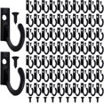 thumbnail image 1 of 100 Pieces Key Hooks Jewelry Small Hook Key Hanging Small Wall Mounted Single Hook Robe Clasp Coat Hooks and 110 Pcs Screws for Hanging Hat, Scarf, Bag(Black,100 Pieces), 1 of 4