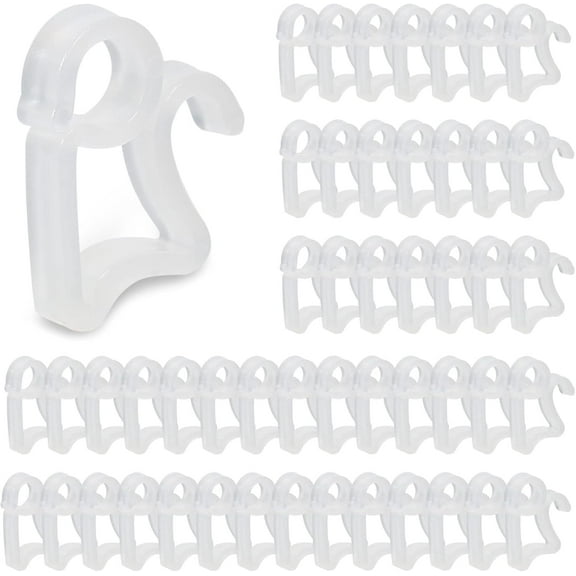 100 Pcs Light Clips for Gutters,1.3X1.1In Outdoor Hang Gutter Hooks,Christmas Light Clips,Mini Plastic Gutter Hanging Hooks for Christmas,Indoor,Outdoor Decoration(White)