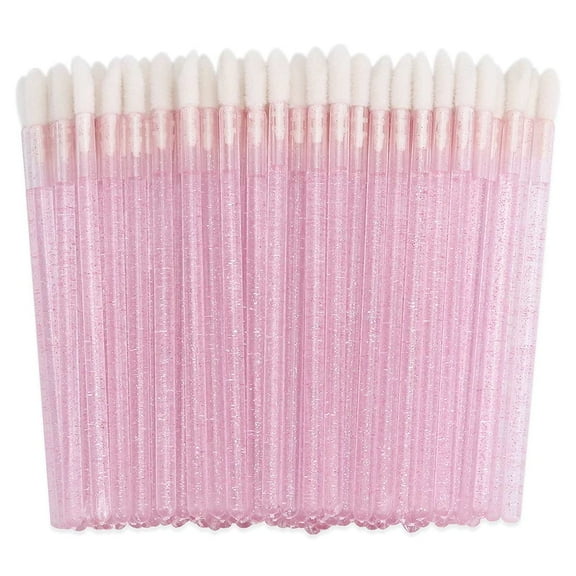 "100 Pieces Lipstick Wands Disposable Lip Gloss Cosmetic Applicator Ctystal Lip Wands Bulk- Pink"