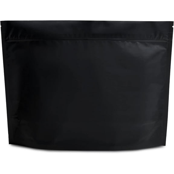 100 Pieces Matte Black 12"x9"x4" Resealable Stand Up Pouch ASTM-D3475 Standard Child Resistant Exit Bags
