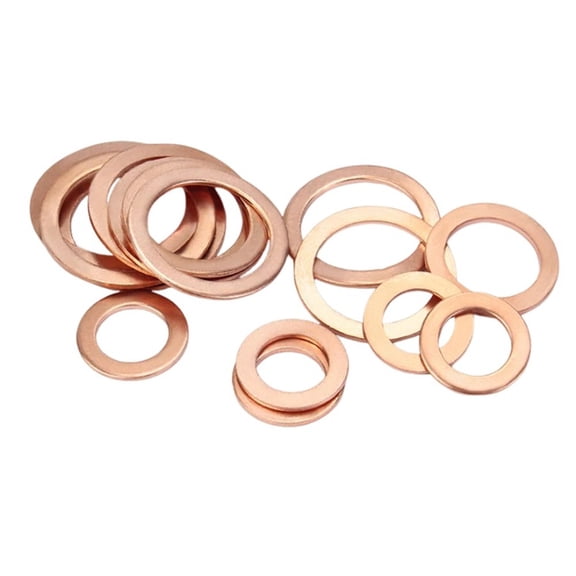 100 Pieces Metric Copper Washers Assortment Kit Flat Ring Sealing Washer 9 Sizes 12X16X1Mm